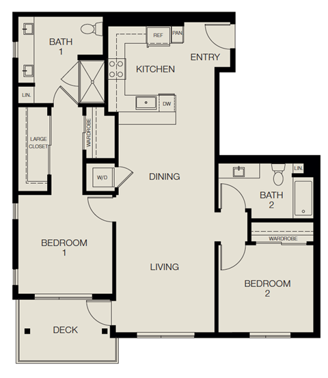 Realm 2D 2 bedroom layout